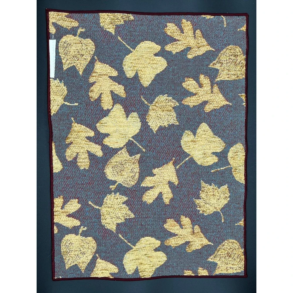 Set of 4 Autumn Leaves Woven Tapestry Placemats Burgundy Sage Tan Decor 17